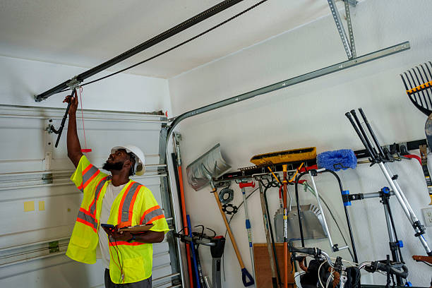Professional Garage Door Panel Replacement technician working in Upland, PA